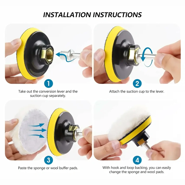 Navodila za namestitev polirnih gobic na vrtalnik Slika pravilne namestitve polirnih gobic na vrtalnik z adapterjem
