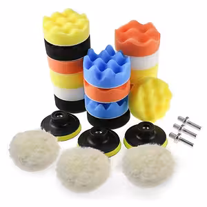 Komplet za poliranje avta s 75mm nastavki in 80mm gobicami – adapterji za vrtalnik vključeni