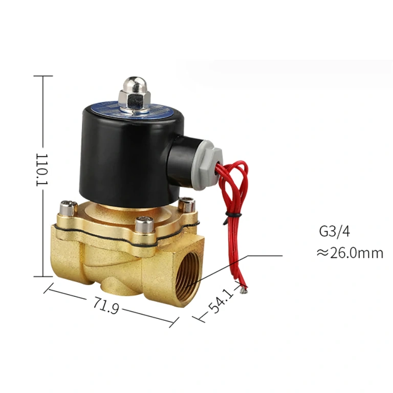 Dimenzije solenoidnega elektroventila Podrobne dimenzije solenoidnega elektroventila 220V 3/4 inch