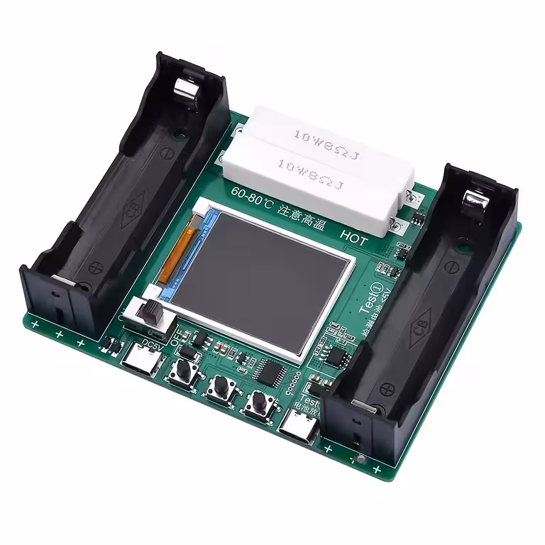Tester baterij 18650 z barvnim zaslonom, samodejnim polnjenjem in praznjenjem – USB Type-C