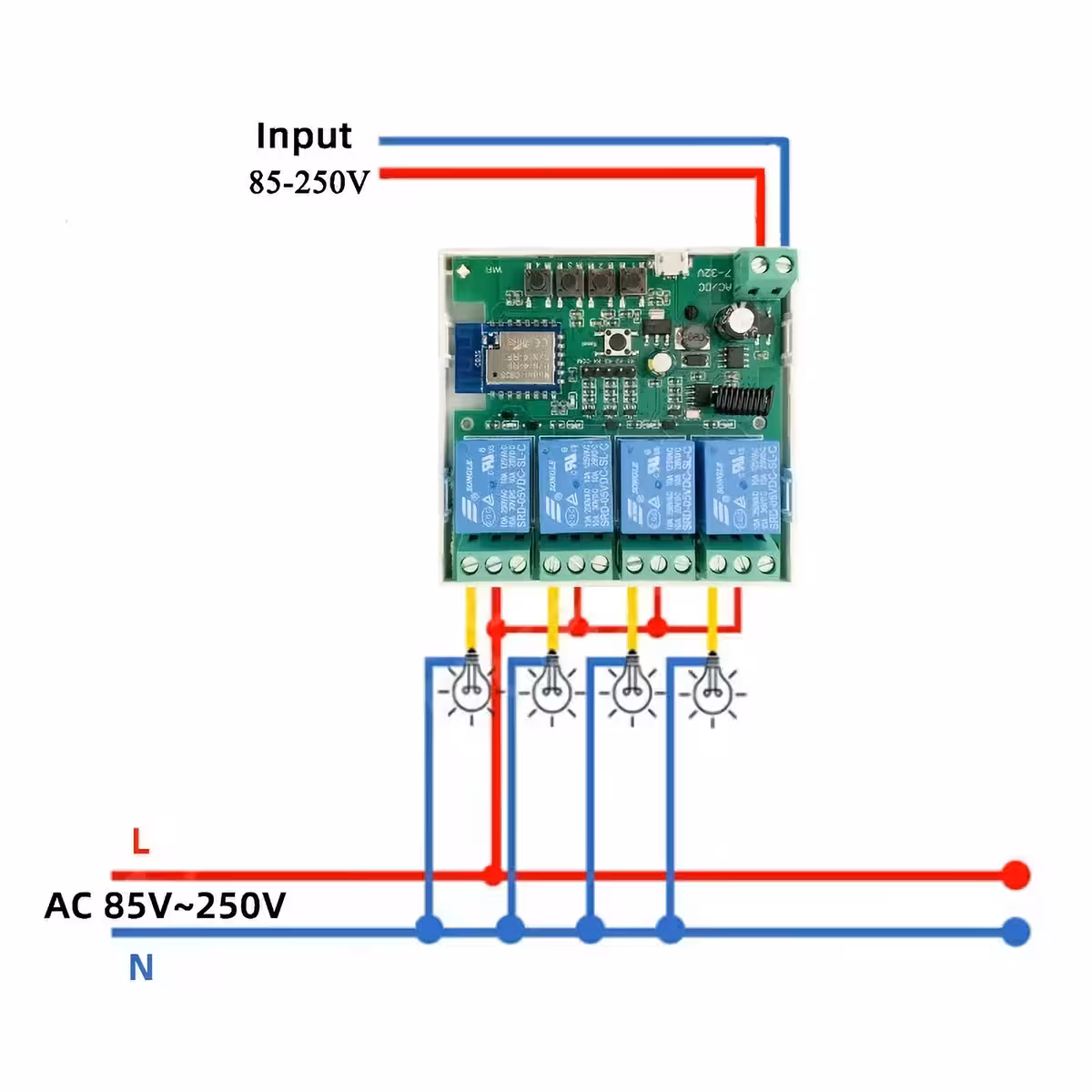 Primer povezave pametnega Tuya stikala z razsvetljavo
