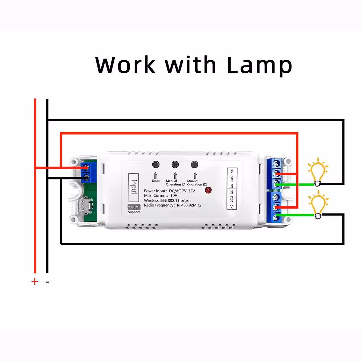 Shema montaže in povezave pametnega WiFi rele modula