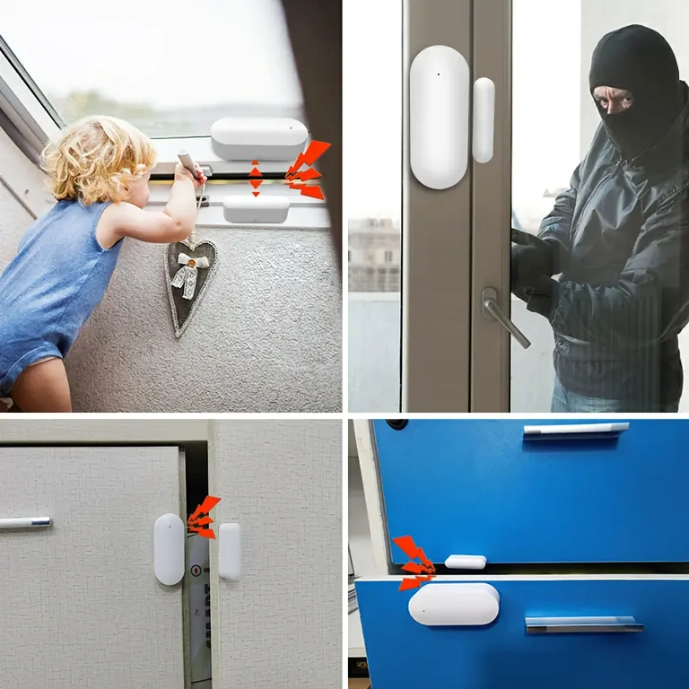 Varnostni senzor za vrata in okna z alarmom Magnetni varnostni senzor za nadzor odpiranja vrat in oken