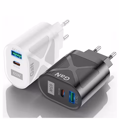 Polnilec za telefon in tablico 65W GaN USB-C & USB-A – hitri polnilec PD QC za iPhone, Samsung, Android