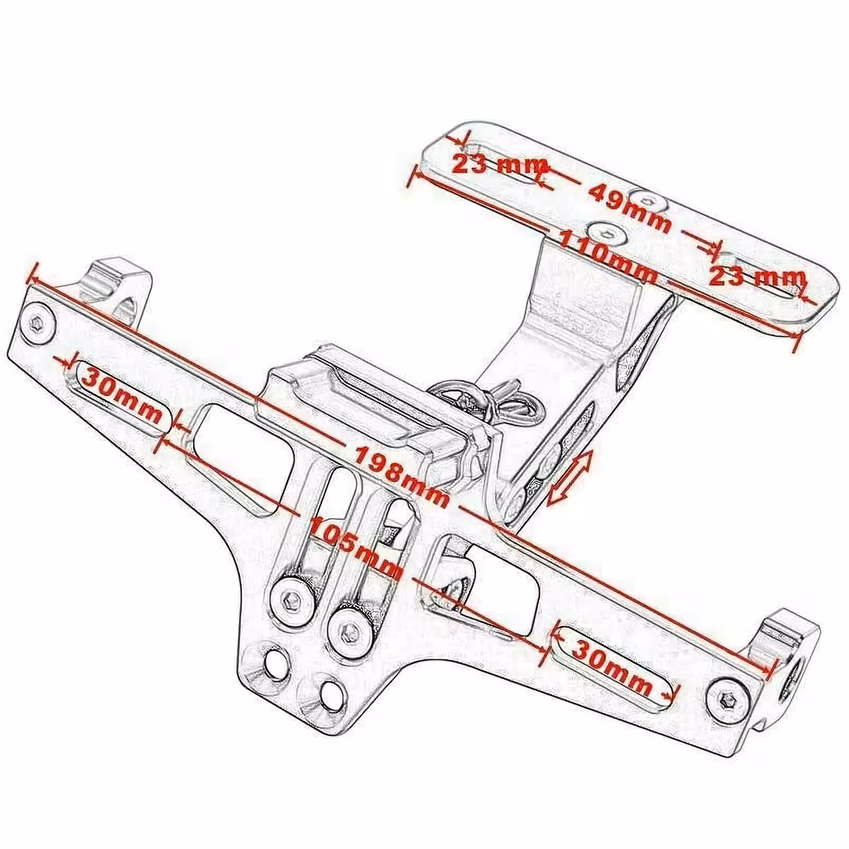 Kompakten nosilec motorne tablice, idealen za športne motorje