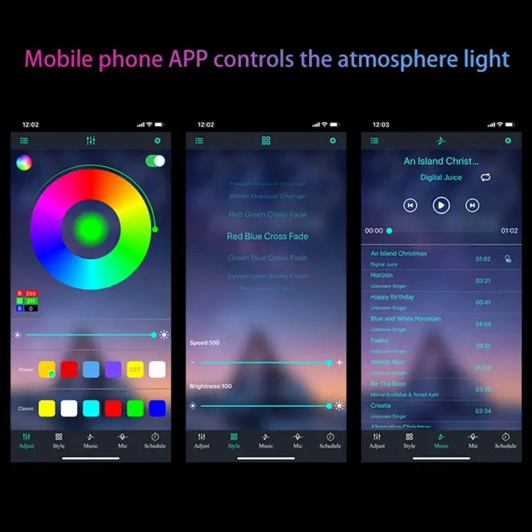 Avtomobilske luči sinhronizirane z glasbo Avto LED luči, ki se prižgejo v ritmu glasbe