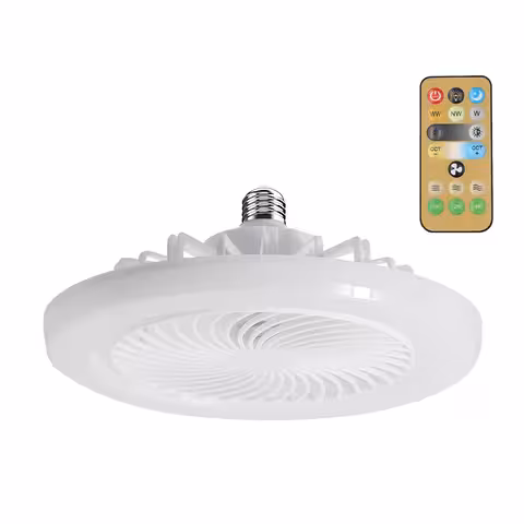 Beli stropni ventilator z daljincem in zatemnilno LED lučjo – notranja in terasa