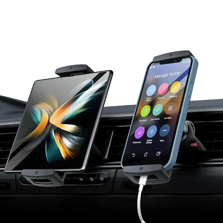 Avtomobilski nosilec tablice 7-12 inch s pritrdilom na rešetko Nastavljiv avtomobilski nosilec za tablice 7-12 inch, pritrditev na ventilacijsko rešetko