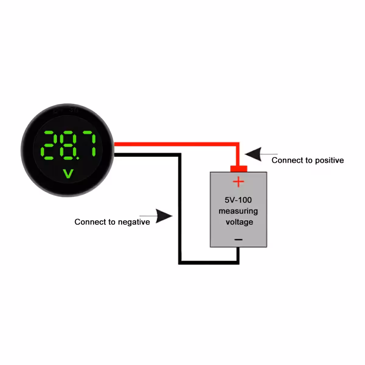Tester napetosti avto baterije 12V z digitalnim prikazom