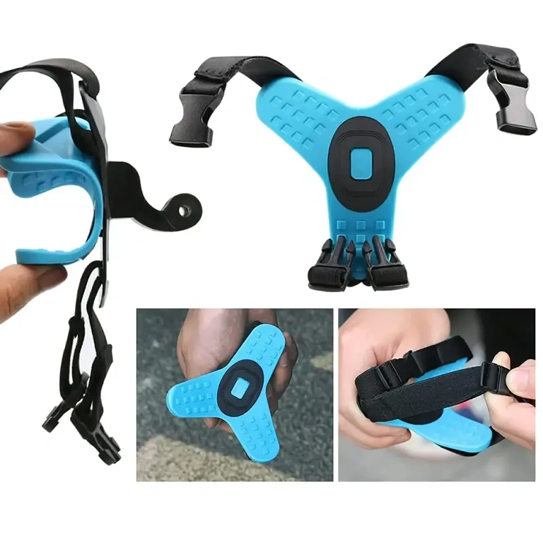 Sistem pritrditev akcijske kamere na motorno čelado Varni sistem za montažo akcijske kamere na motoristično čelado