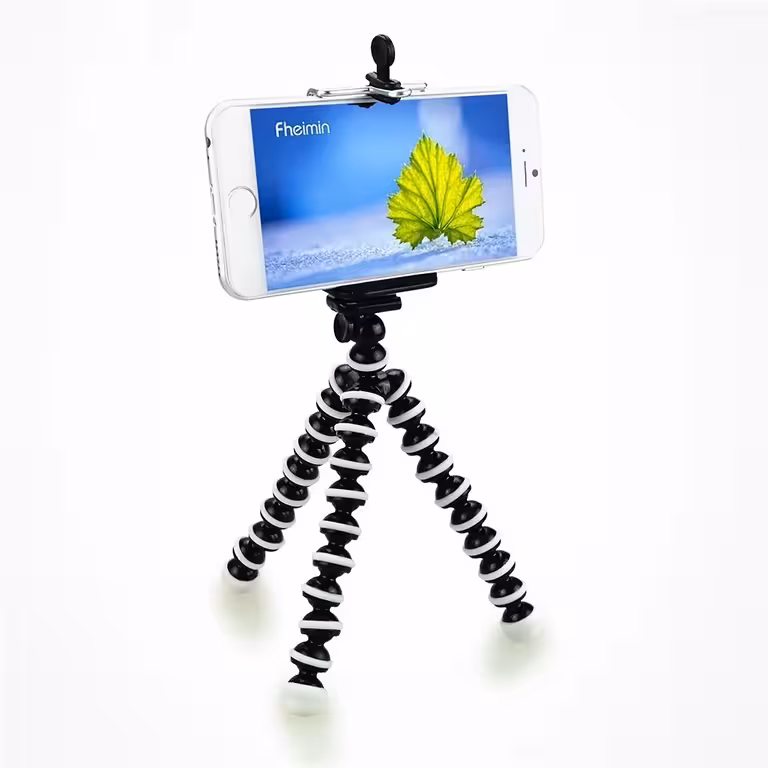 Fleksibilni stativ z univerzalnim nosilcem za telefon, fotoaparat in video – idealno za iPhone, Samsung, DSLR