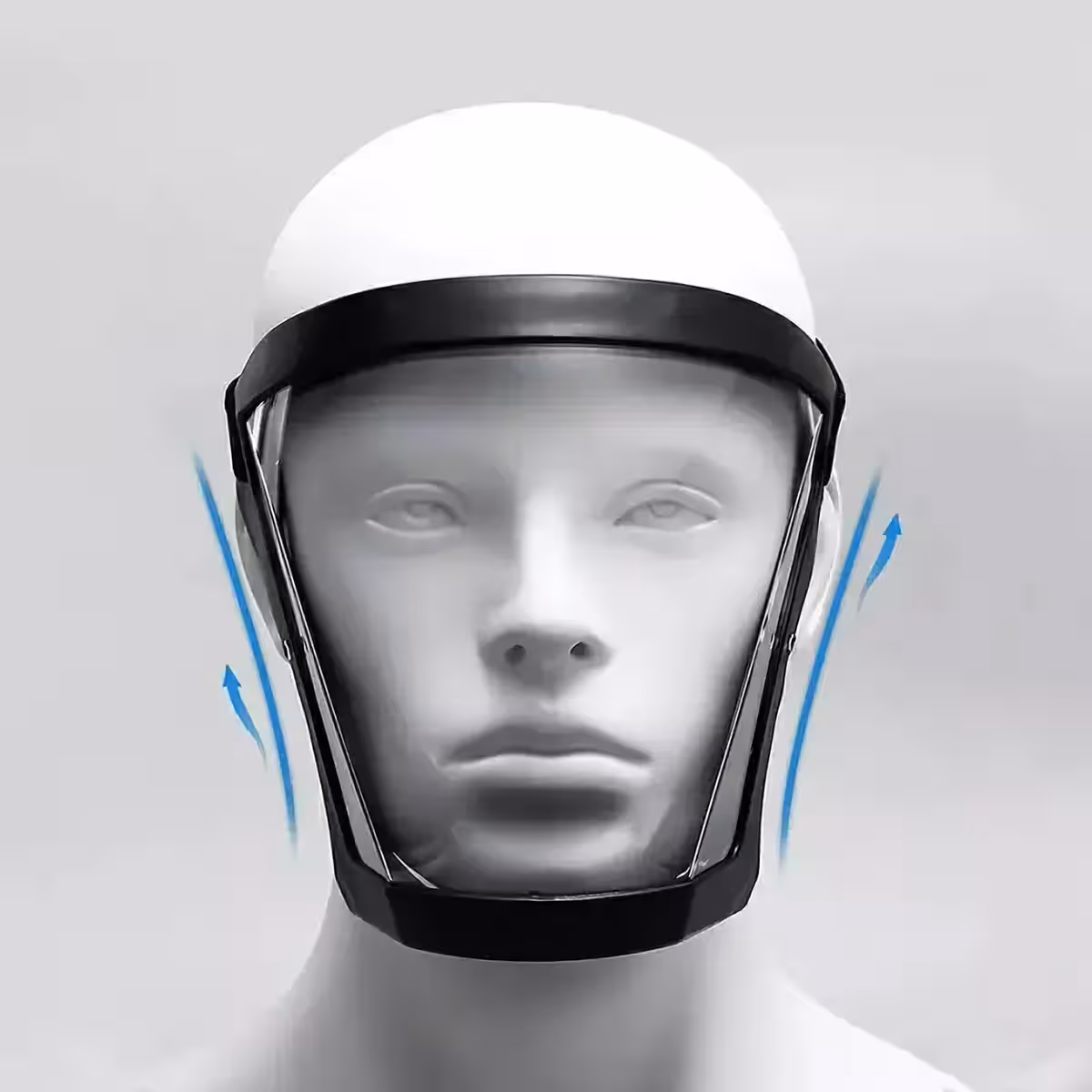 Zaščitna maska za obraz uporabljena pri rezanju lesa, zaščita pred prahom