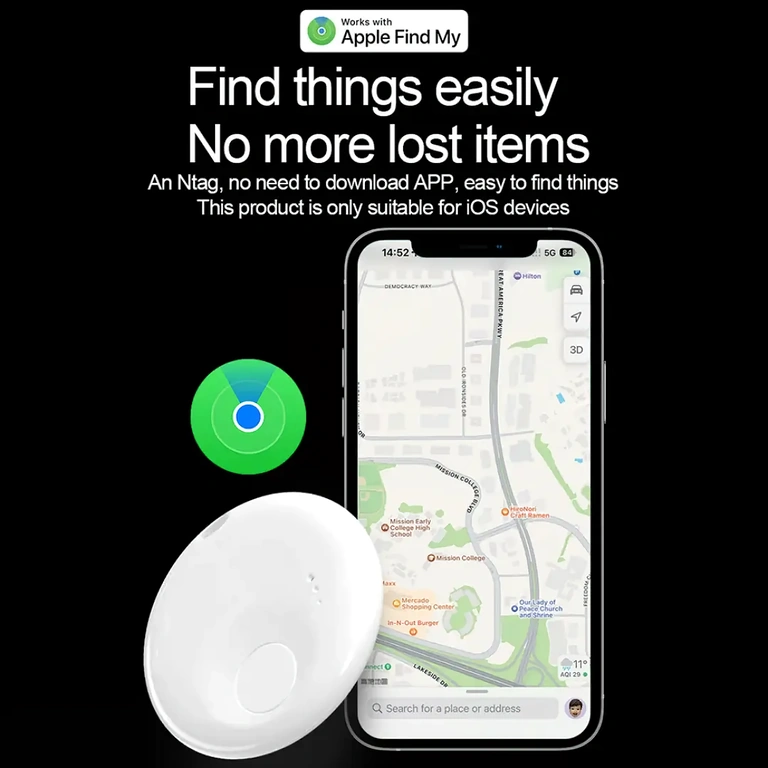 GPS naprava, ki uporablja omrežje Find My za lociranje
