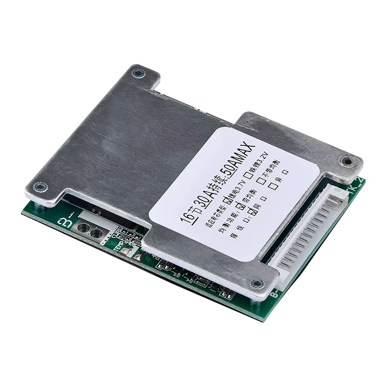 Podroben pogled na elektronsko ploščo BMS modula 16S 60V 40A, približan pogled