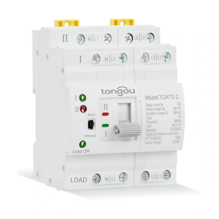 Preklapljanje med fotovoltaičnim sistemom in omrežjem Trofazni ATS za upravljanje napajanja v fotovoltaičnih sistemih