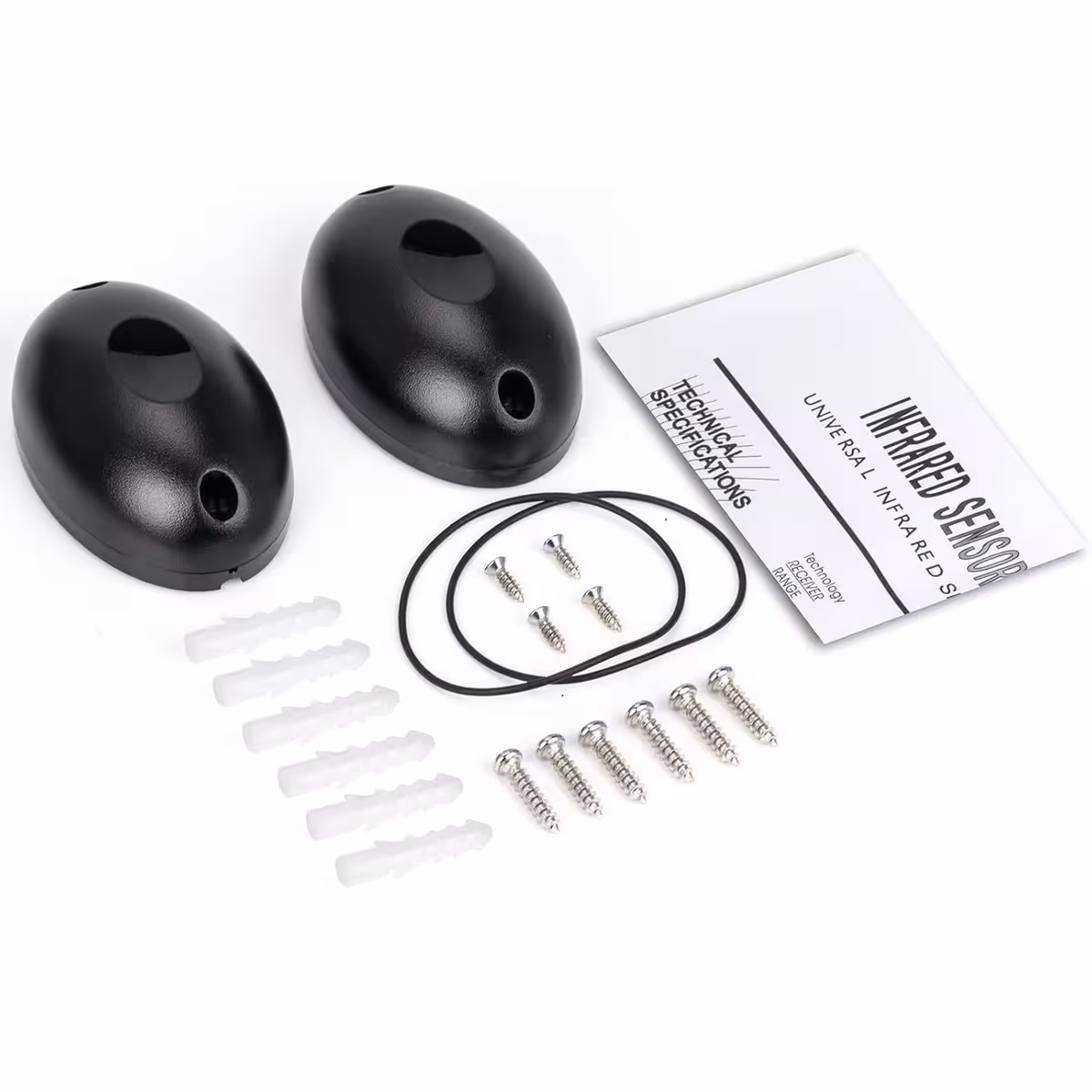 Popoln seznam komponent, vključenih v paket IR fotocelic za avtomatizacijo vrat