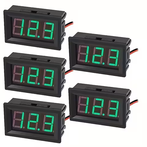 Komplet 5 digitalnih voltmetrov za panel 5V–120V DC