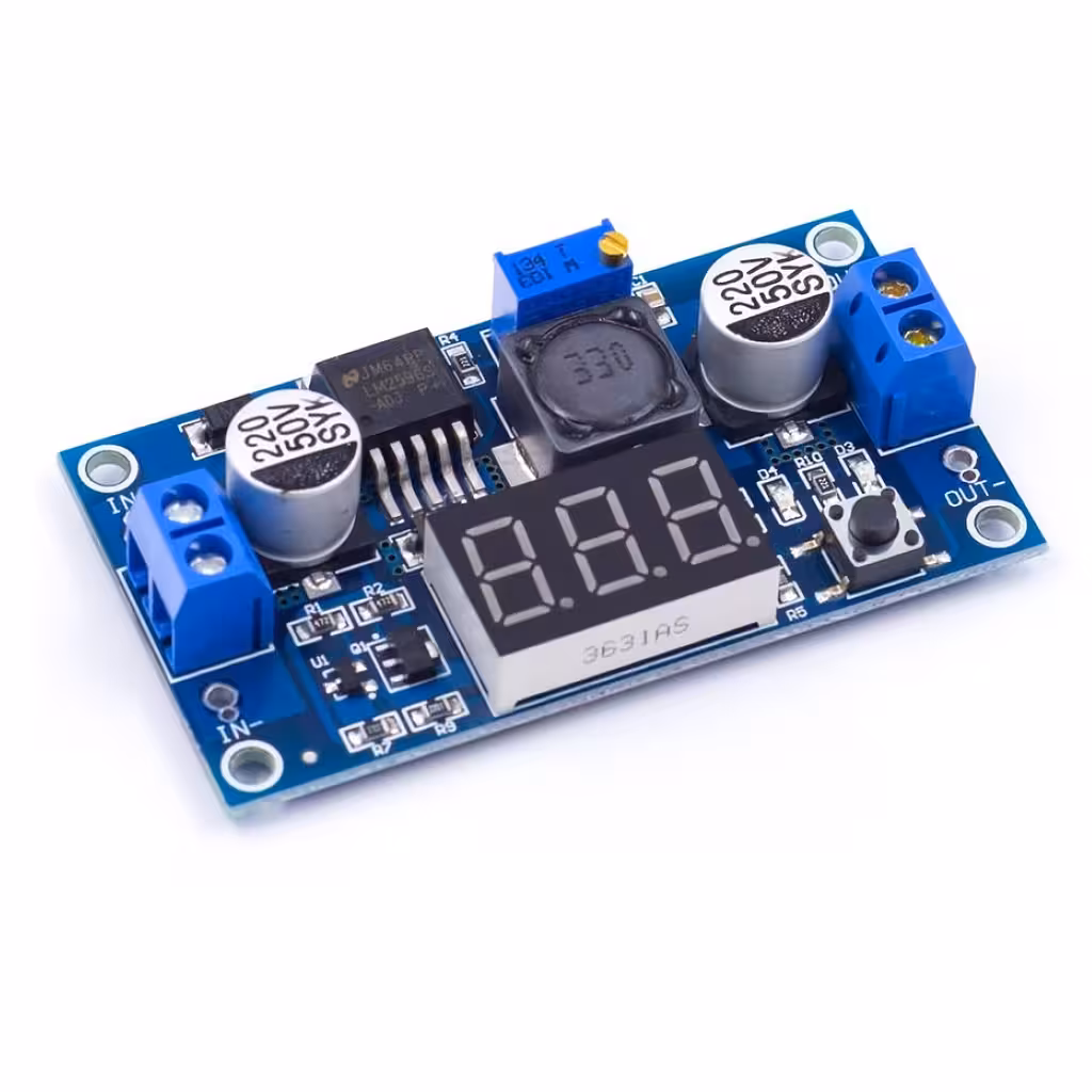 LM2596 Step-Down DC-DC Buck Converter z zaslonom – nastavljiv vir napetosti 1.25V–37V 3A