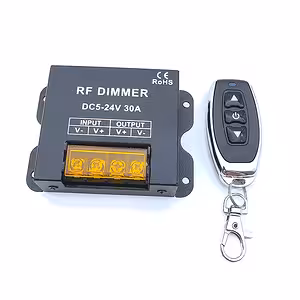 LED dimmer 5V 12V 24V 30A z RF daljincem – DC krmilnik za enobarvne LED trakove