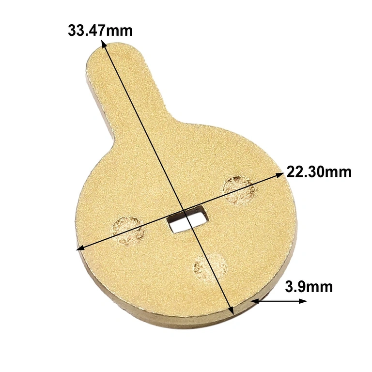 Dimenzije zavornih ploščic Dimenzije zavornih ploščic: 33,5 x 22,3 x 3,9 mm