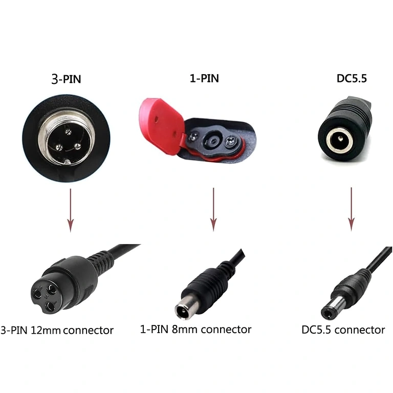 Polnilec z 8 mm coaxial vtičem Polnilec 36V–42V 3A za skiroje Xiaomi in Segway-Ninebot, coaxialni priključek 8mm