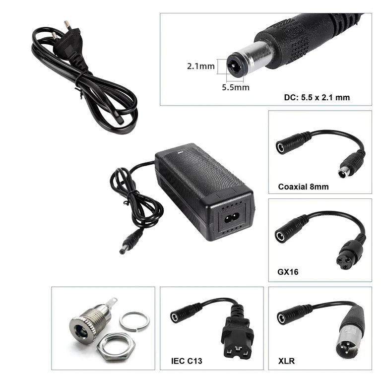 Polnilec z IEC C13 vtičem Polnilec 60V–67.2V 2A s priključkom IEC C13 za skuterje CityCoco, Harley in tricikle