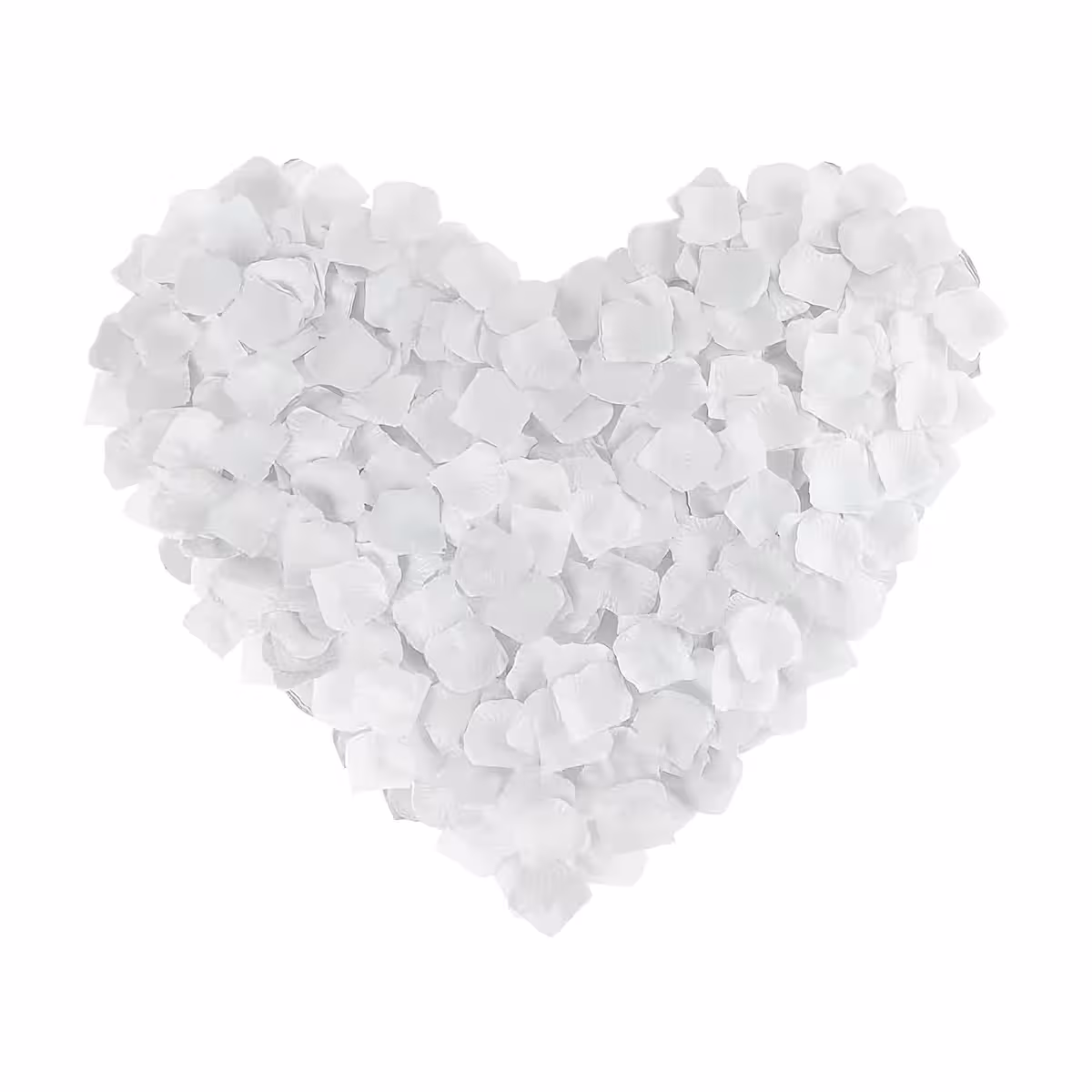 Dekorativni komplet z belimi umetnimi cvetnimi listi iz tekstila