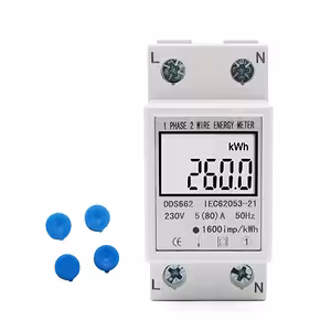 Enofazni električni števec s prehodom in digitalnim zaslonom za spremljanje porabe energije, montaža na DIN letev