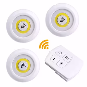 Set 3 LED reflektorjev z daljinskim upravljalnikom – svetilke na baterije za notranjo razsvetljavo