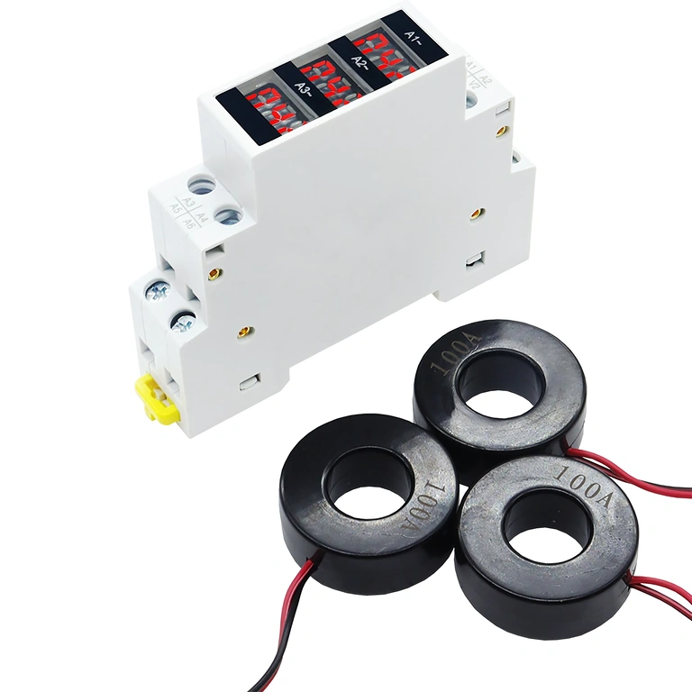 Natančno merjenje toka 1–100 A z digitalnim trifaznim ampermetrom