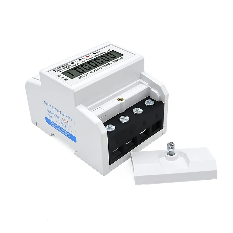 Montaža digitalnega trifaznega števca na DIN letev v električni omarici