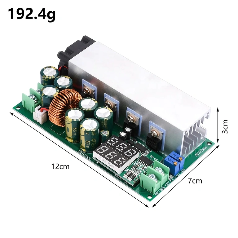 Detajl digitalnega zaslona DC12–80 V 20 A Buck modula