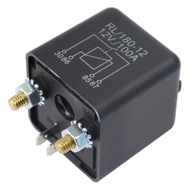 Avtomobilski rele 12 V 100 A – stranski pogled kompaktnega ohišja