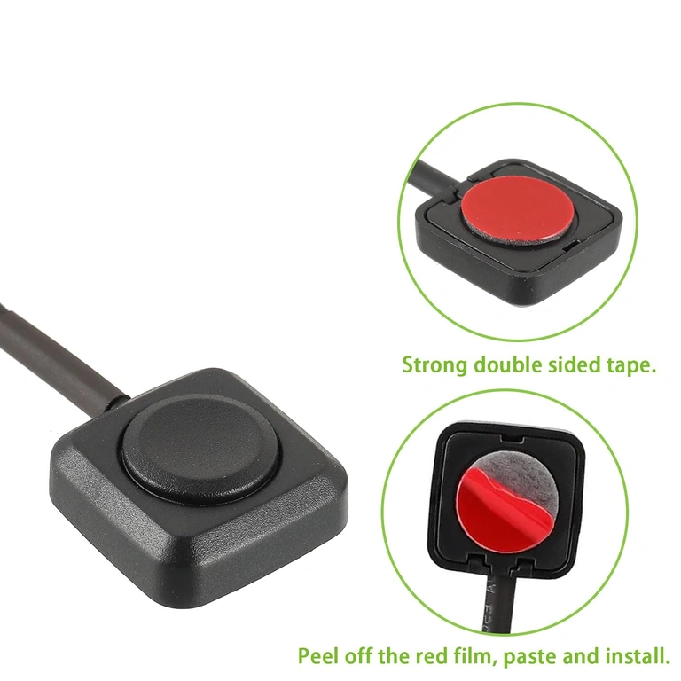 Zadnja stran mini gumba z dvostranskim lepilnim trakom za montažo