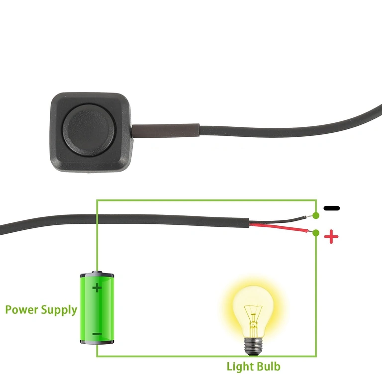 Shema povezave: rdeča = plus, črna = minus