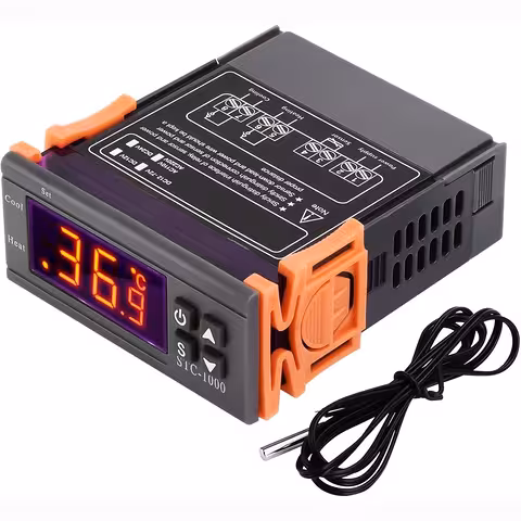 Digitalni temperaturni regulator 220V/230V – elektronski termostat STC1000 s senzorjem NTC in dvojnim relejem