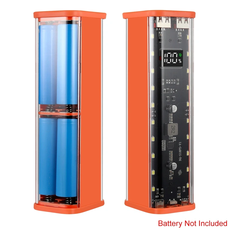 Notranjost ohišja power banka za 8 baterij 18650