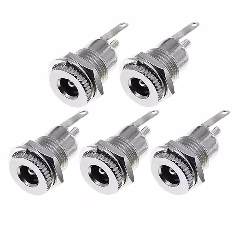 Komplet 5 kosov – DC napajalni konektor 12V 5,5 mm × 2,1 mm – ženski konektor
