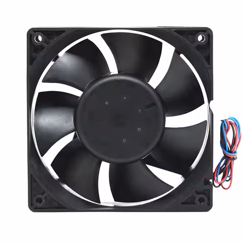 Splednji pogled na 48V aksialni ventilator 120x120 mm