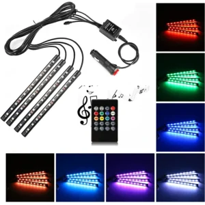 Avtomobilske ambientalne luči RGB LED trak komplet za ambientalno osvetlitev notranjost avtomobila